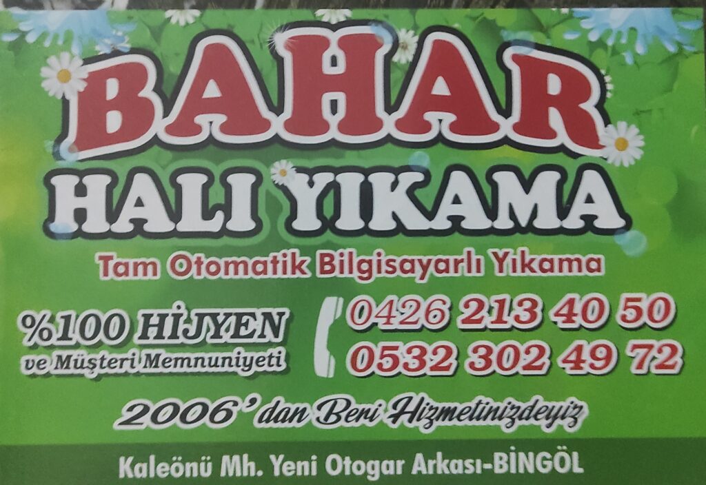 Bahar halı yıkama Bingöl
